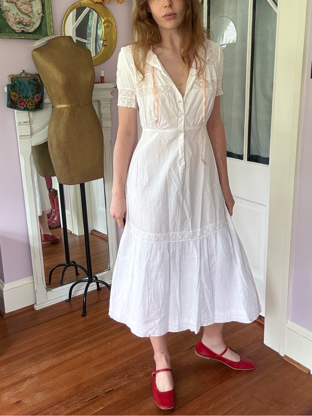 Possibly Edwardian Cotton Lawn Dress